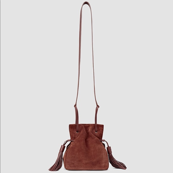 suede mini bucket bag